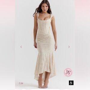 new House of CB CESCA Vintage Cream Floral Maxi Dress